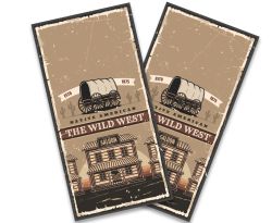 "Wild West Saloon and Wagon" Cornhole Wrap